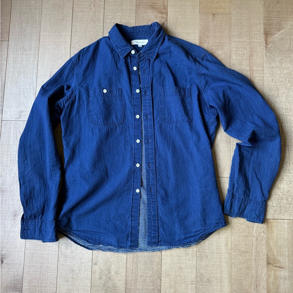 Madewell Blue Casual Button Down Shirt - Picture 5 of 8